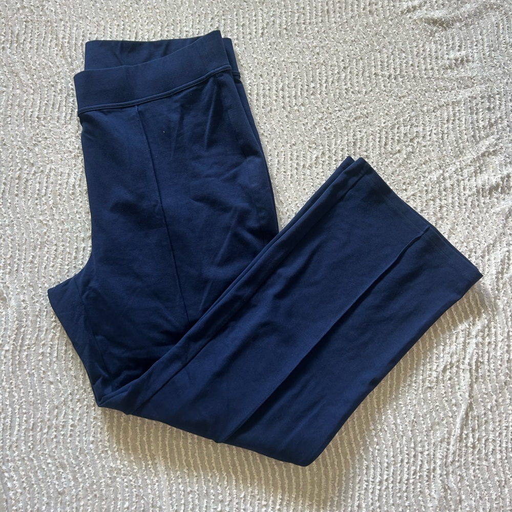 Lands End Starfish Flare Pants Navy Blue Size XL Wide Leg Pant Comfy